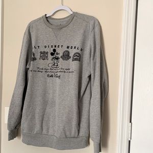 Disney Parks Grey Crewneck Sweatshirt Size Medium